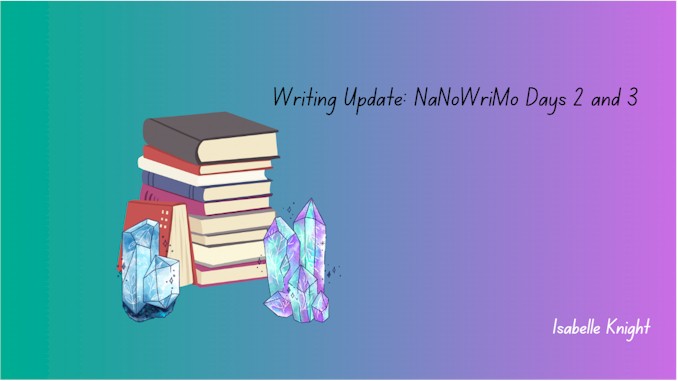 Writing Update NaNoWriMo Days 2 and 3