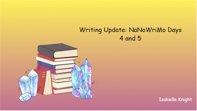 Writing Update NaNoWriMo Days 4 and 5