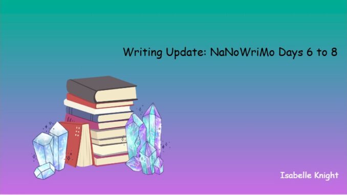 Writing Update NaNoWriMo Days 6 to 8